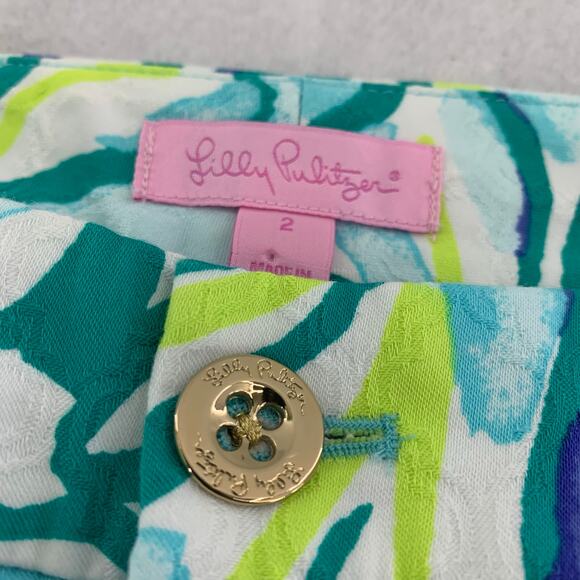 Lilly Pulitzer Kelly Skinny Ankle Womens Pants Tropical Multicolor Print Size 2 - Picture 4 of 9